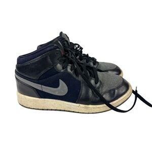 Nike Air Jordan 1 Mid Premium Dark Grey Shoes 852548-002 Size 6Y - BG